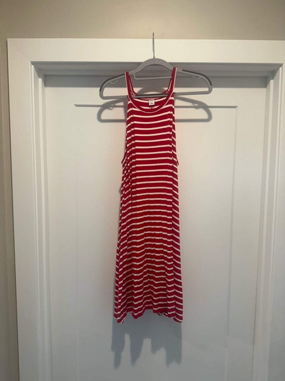 Old Navy Red and White Striped Swing Dress